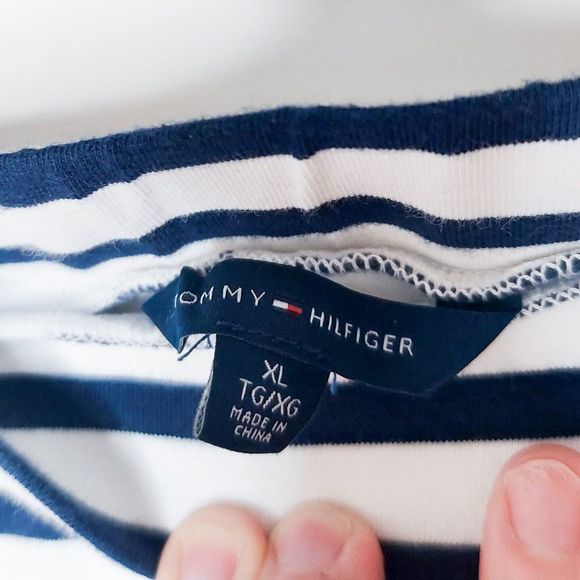 Tommy Hilfiger Navy White Striped Stretchy Mini Skirt Size XL - Picture 3 of 5